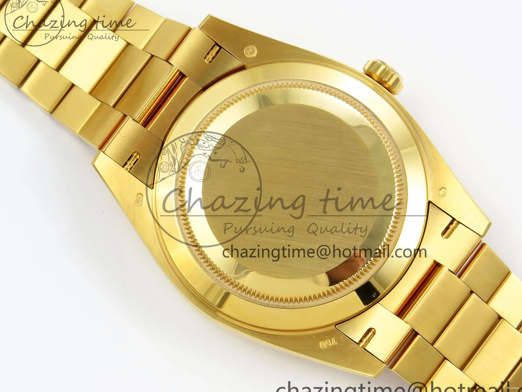 MiroTime 0105 WrinkleFree DayDate 40 228238 ARF 904L Steel YG Crystal Diamonds Bezel on President Bracelet VR 1550